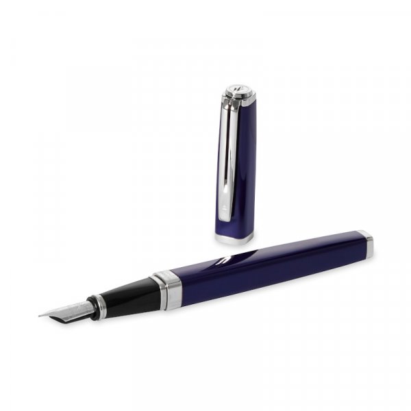 Reservoarpenna Waterman Exception Slim Laque - Silver Trim - Fine Blå Reservoarpenna Waterman Exception Slim Laque - Silver Trim - Fine Blå