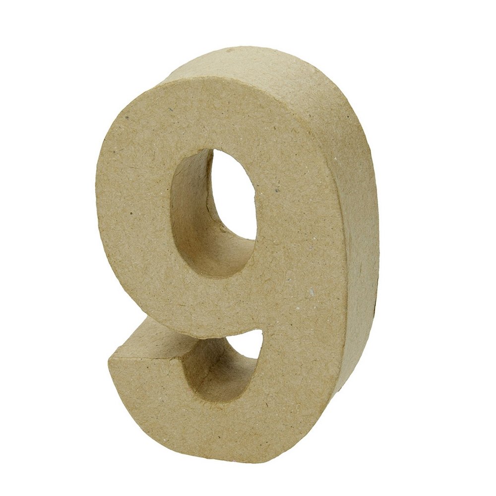 Antall H 10 x T 3 cm - 9 - Pappsiffer, Bokstaver og siffer, Pappartikler, Dekorstammer, Hobbymateriale, Håndverk