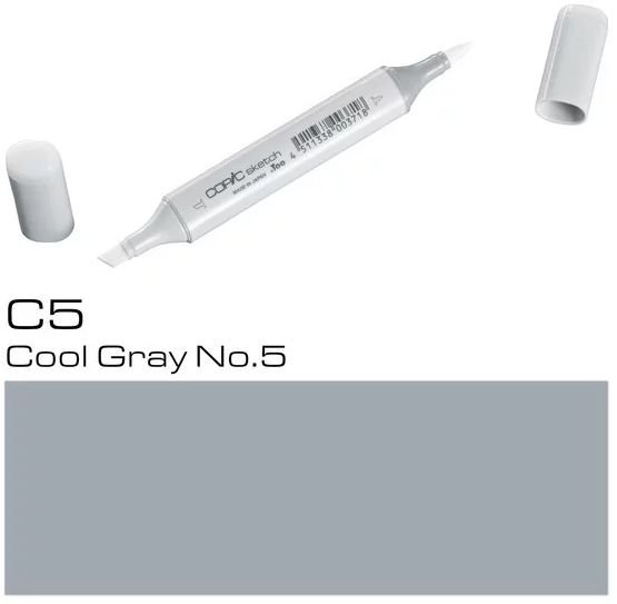 Copic Various Ink - C5 - Cool Gray Nr.5 - Copic Refill blæk, Copic-penne, Markers, Penne, Penne, kridt & tusch
