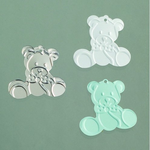 Paljetter 20 mm - ljusbl silver vit blandade 20 g Baby / teddy