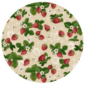Vaxduk med Jordgubbe motiv - Linne