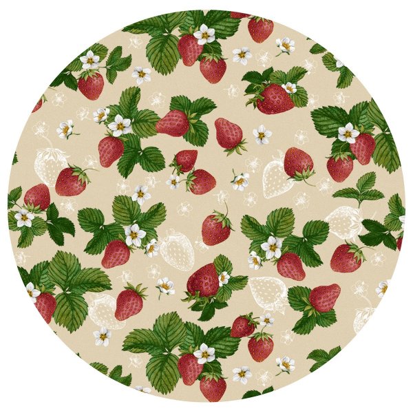 Vaxduk med Jordgubbe motiv - Linne