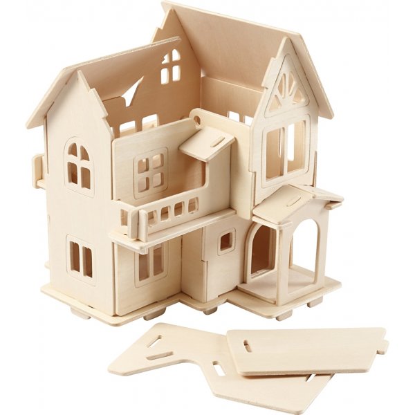 3D Konstruktionsfigur - Hus med altan 3D Konstruktionsfigur - Hus med altan