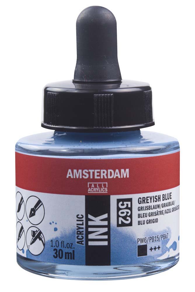 Akryltusch Amsterdam 30 ml - Grey Blue - Tusch & Blæk, Kunstnerfarver
