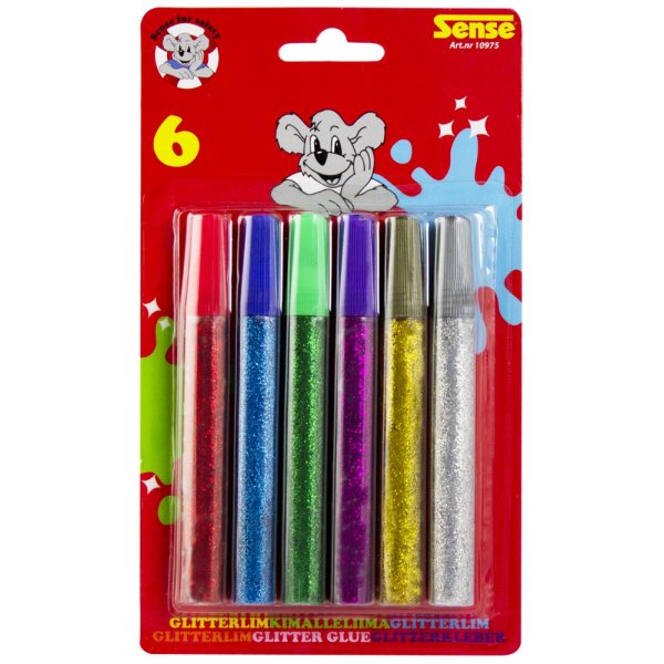 Glitterlim Sense - 6 f�rger