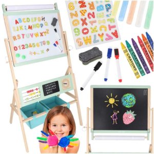 Utbildningstavla LULILO Kredo 3-i-1 med magnetisk whiteboard och griffeltavla 112 x 43 x 62 cm - Tr�