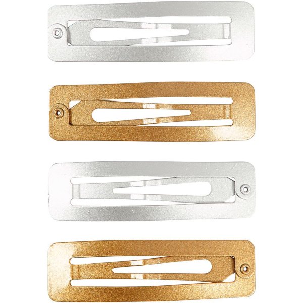 H�rsp�nne metall 58 x 16 mm Guld och Silver 4 st