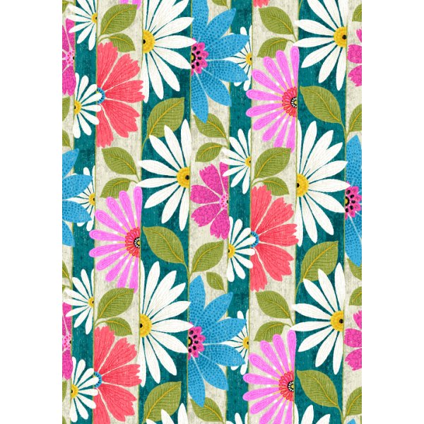 Vaxduk Frgglada blommor & blad