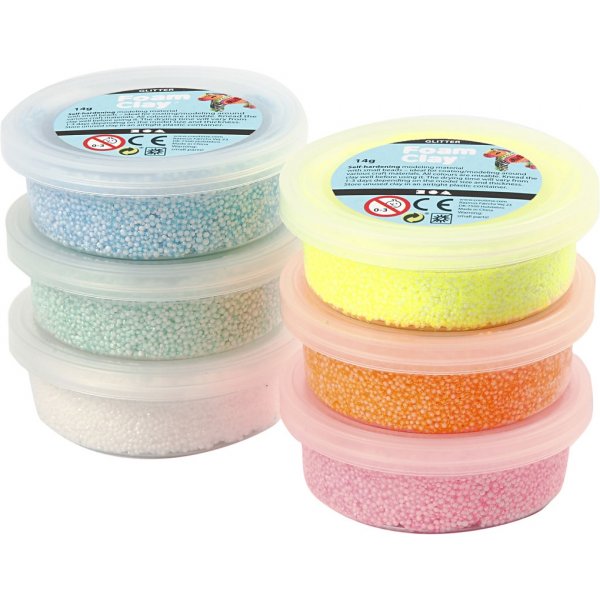 Foam Clay® - pastellfärger - glitter - 6 x 14 g Foam Clay® - pastellfärger - glitter - 6 x 14 g