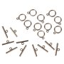Smyckeslås toggle Ø 12 mm försilvrade - 10 st Smyckeslås toggle Ø 12 mm försilvrade - 10 st