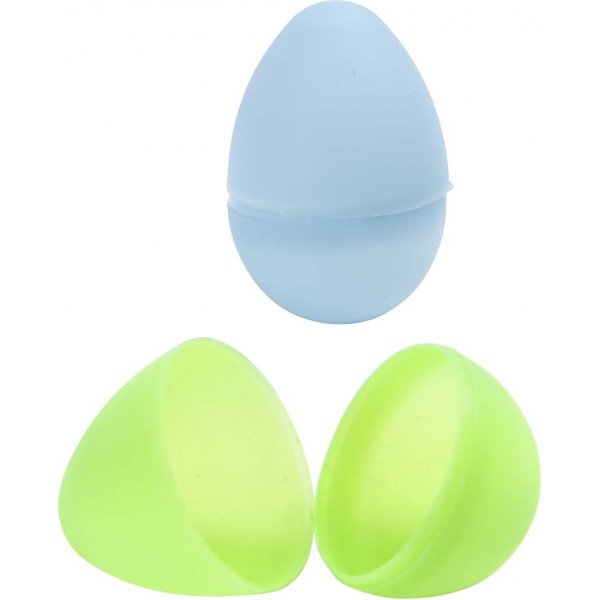 Ägg av plast - 2-delad - pastellfärger - H4,5 cm - 24 st Ägg av plast - 2-delad - pastellfärger - H4,5 cm - 24 st