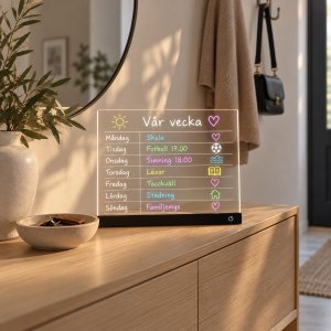 LED-skrivtavla i akryl – 30 × 20 cm LED-skrivtavla i akryl – 30 × 20 cm