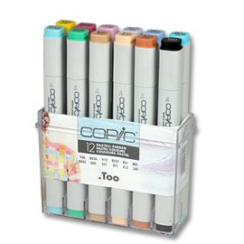 Copic Marker set - 12 pennor - Pastellfrger