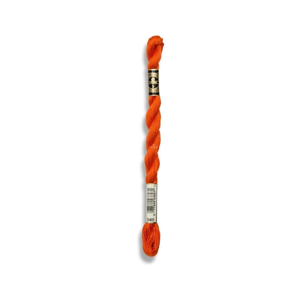 DMC Pearl Cotton Art. 115/5, 946 Medium Burnt Orange - Broderigarn, Garn, Sticka & virka