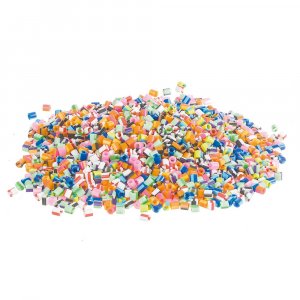 Nabbi Melt Beads 5x5mm - 10 000 stykker i blandede stripete farger