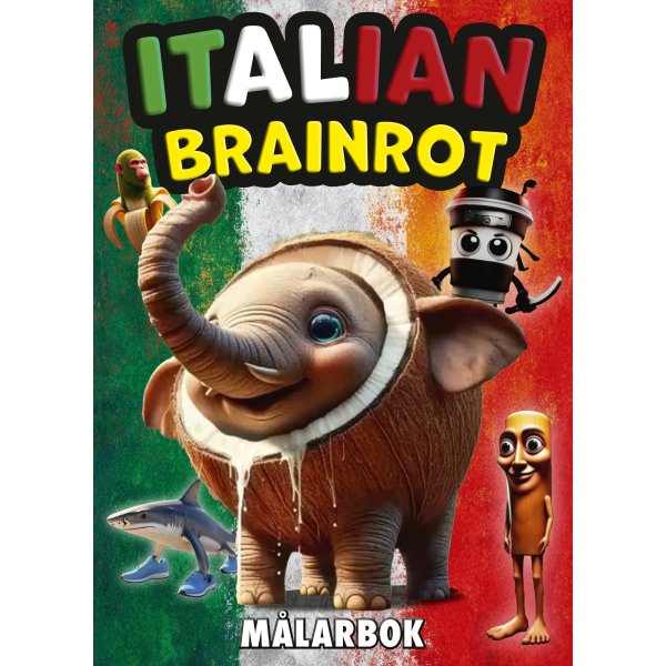Italiensk hjernerot - fargeleggingsbok med popul�re figurer