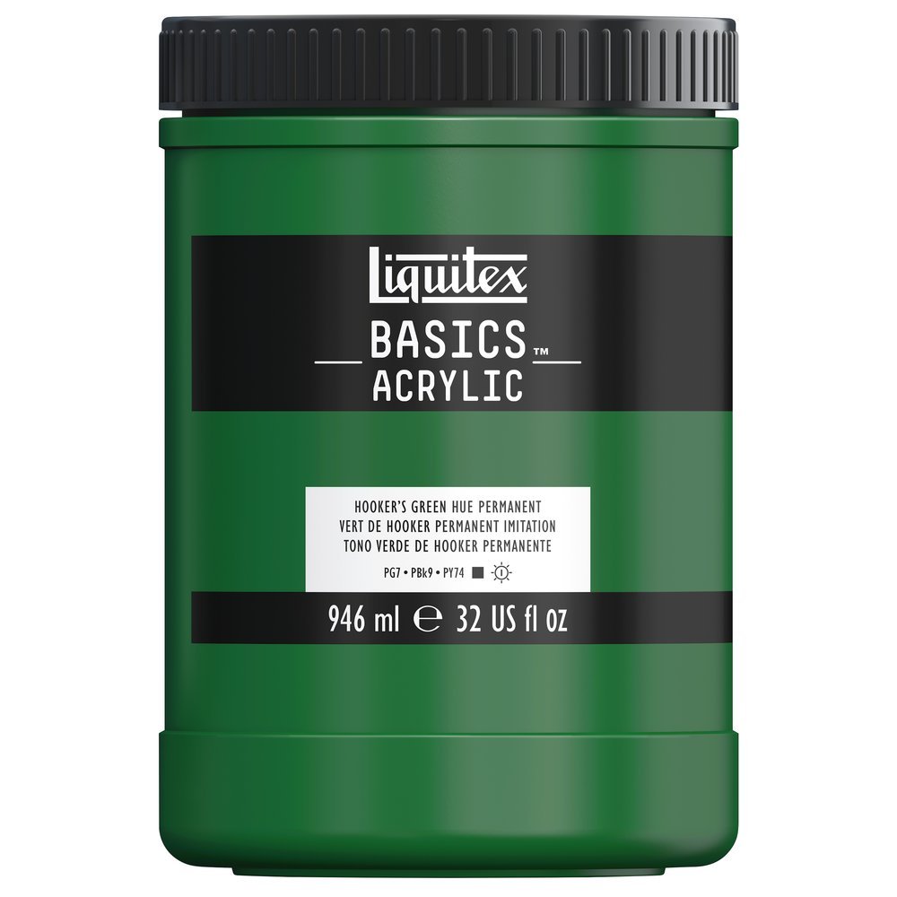 Akrylfärg - Liquitex Basics - 946ml - Hooker’S Green Hue Permanent - Akrylfärger, Konstnärsfärger