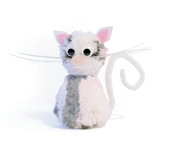Gör-det-själv kit för pompom-katt Gör-det-själv kit för pompom-katt