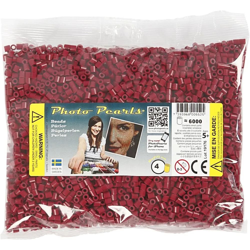NABBI PhotoPearls - Bourgogne (4) - 6000 stk - Photo Pearls, Perler & perleplader, Håndværk