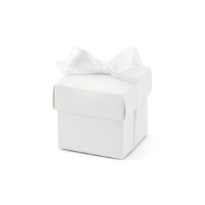 Gaveæsker med bånd 5,2 x 5,2 x 5,2 cm hvide - 10-pak Gaveæsker med bånd 5,2 x 5,2 x 5,2 cm hvide - 10-pak