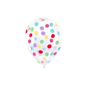 Konfettiballonger med cirklar 30 cm mix - 6-pack Konfettiballonger med cirklar 30 cm mix - 6-pack