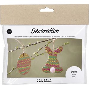 Mini DIY Kit Dekoration, gg och kanin