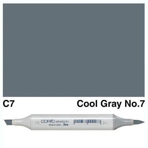 Copic Various Ink - C7 - Cool Gray Nr. 7 - Copic Refill blæk, Copic-penne, Markers, Penne, Penne, kridt & tusch