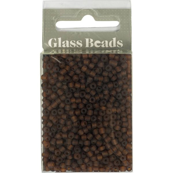 Rocaillep�rlor 3 mm Matt Frozen Brun 25 g