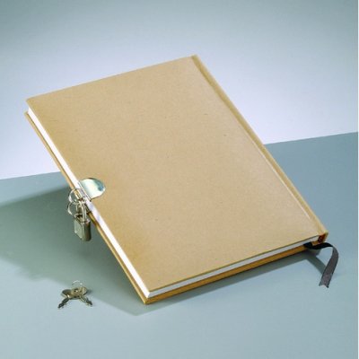 Dagbok 21 x 16 cm - brun 70 ark med ls