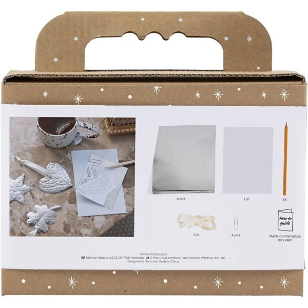 DIY-s�t julepynt s�lvmetal - 8 dele