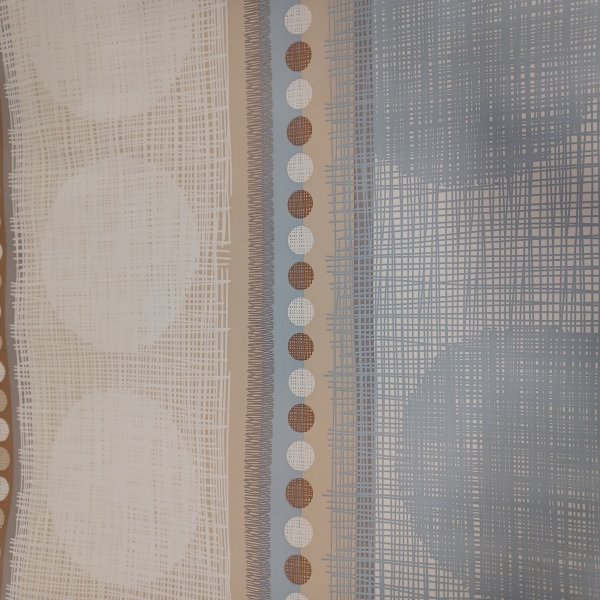 Vaxduk PVC circles blå beige 140 cm Vaxduk PVC circles blå beige 140 cm