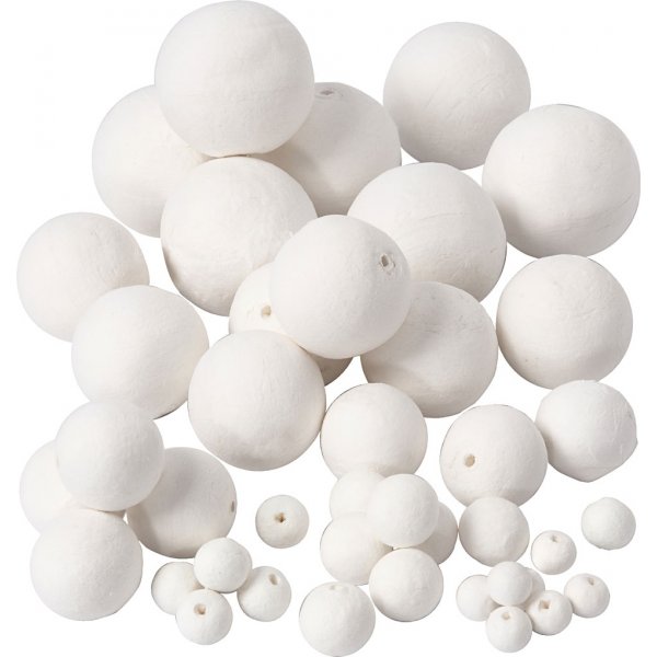 Flirtkulor - vit - olika storlekar - 42 st Flirtkulor - vit - olika storlekar - 42 st