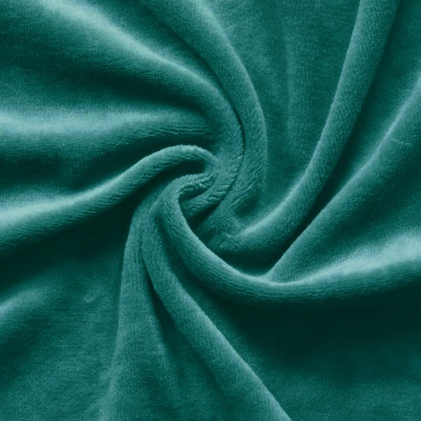 Nicki Velour Bomuldsstof Petrol - 145 cm - Velour stof, Bomuldsstof, Stof