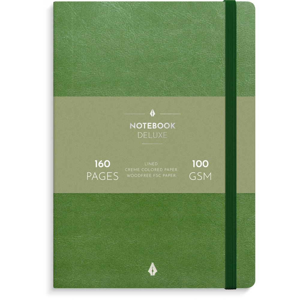 Notebook - Deluxe - A5 - Grøn - Notesbøger, Kontorartikler