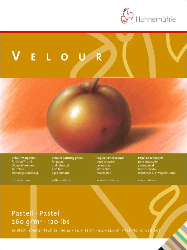 Pastelblok Hahnemühle Velourfarvet 260 g - 36x48 cm - Pastelblok, Blok