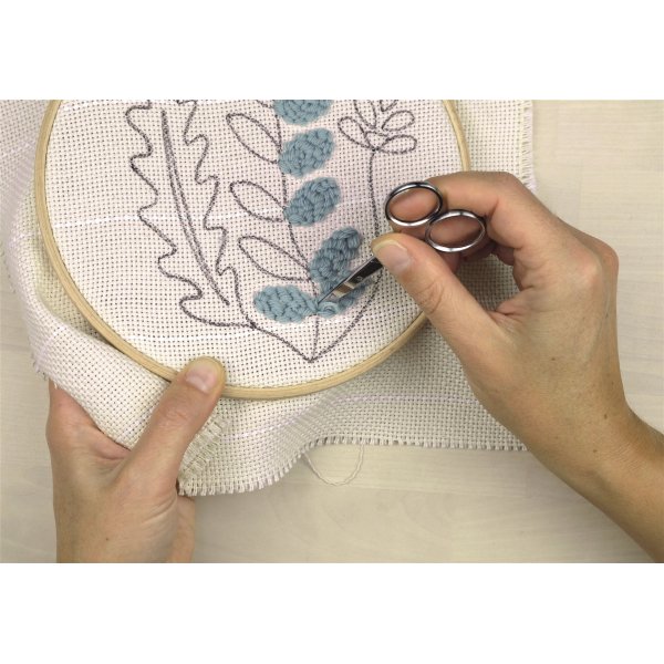 Punch needle-kit med v�xtmotiv, 20 cm