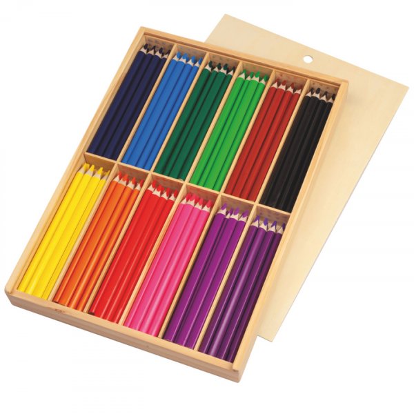 F�rgpennor trekantiga 17 cm � 1 cm FSC 100% - 144 st