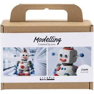 Mini DIY-sæt Modelleringsvoksrobot Blå/Grå/Rød Mini DIY-sæt Modelleringsvoksrobot Blå/Grå/Rød