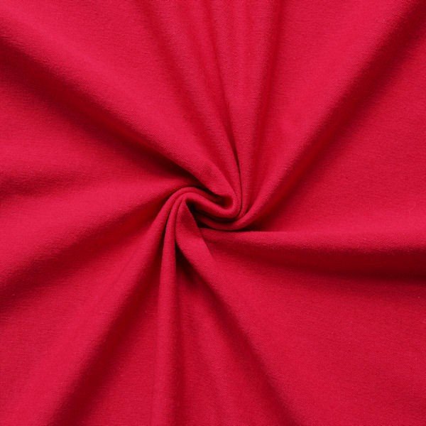 Bomullsstretchjersey Basic 2 – 150 cm - Röd - Bomullsstrech, Bomullstyg, Tyger