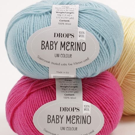 Drops Baby Merino garn - 50g (ca 40 olika färgval) Drops Baby Merino garn - 50g (ca 40 olika färgval)