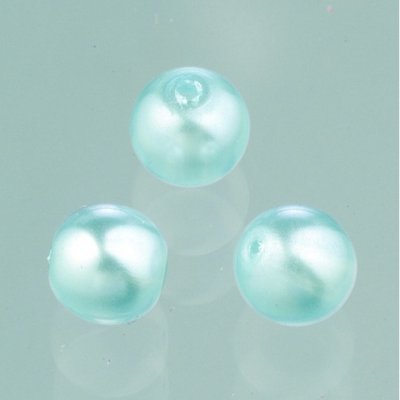 Glasprlor vax lyster 6 mm - ljusbl 40 st.