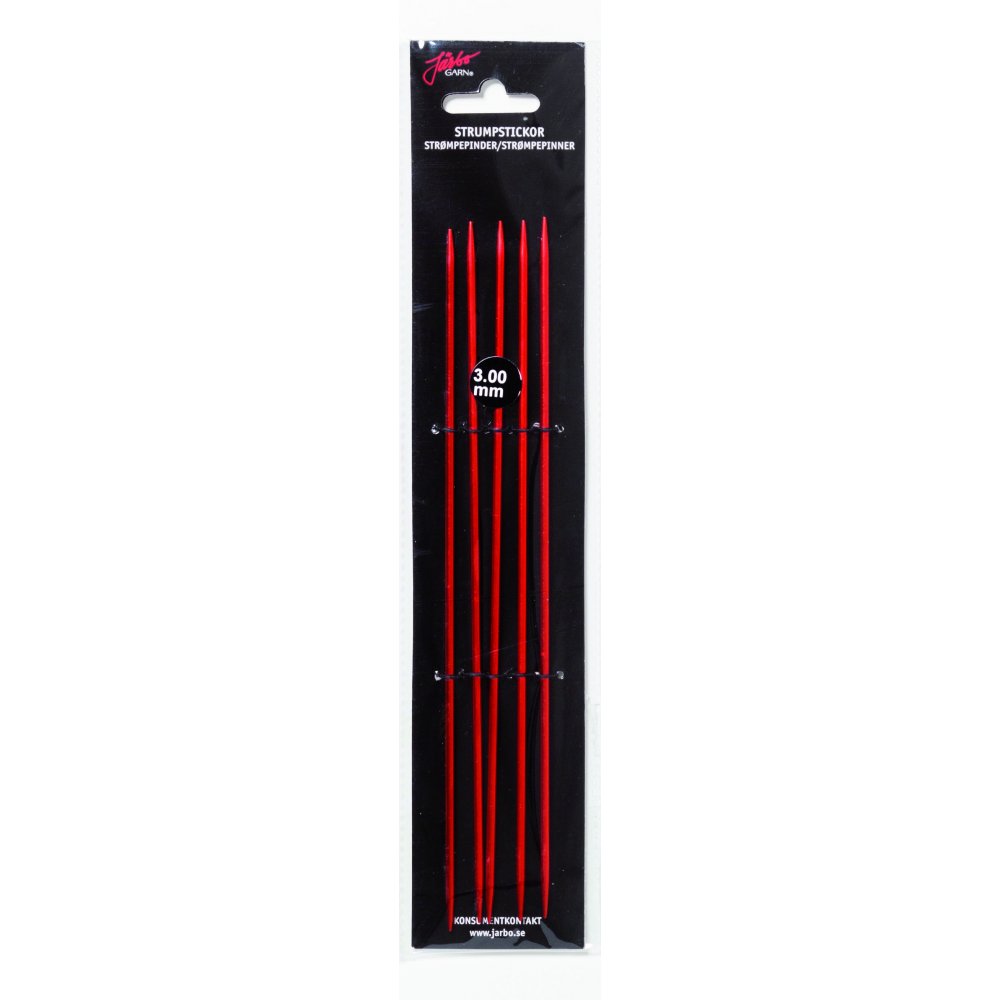 Ermepinner Rød - 20 cm/3,0 mm - Strømpepinner, Strikkepinner, Strikking, Strikke, hekle, knyte & veve