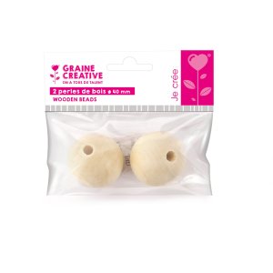 Träpärlor 2-pack Ø 4 cm Träpärlor 2-pack Ø 4 cm