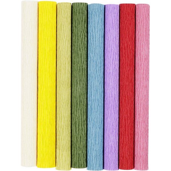 Kräppapper - standardfärger - 8 ark Kräppapper - standardfärger - 8 ark