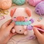Mini amigurumi-gris, 10 cm Mini amigurumi-gris, 10 cm
