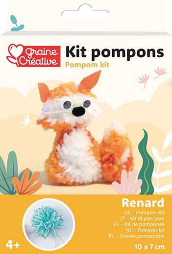 Gör-det-själv kit för pompom-räv Gör-det-själv kit för pompom-räv