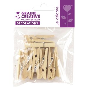 Träklämmor natur 47 mm, 12-pack Träklämmor natur 47 mm, 12-pack