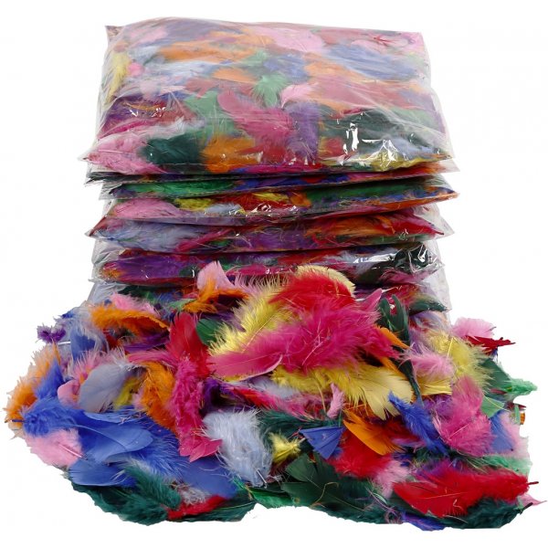 Dun - mixade färger - 10 x 50 g Dun - mixade färger - 10 x 50 g
