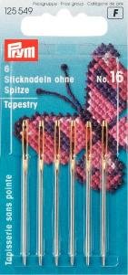 Broderinåle Væv stump spids 16 si / guld farve 1,60x55 mm 6 stk. - Broderinåle, Nåle, Sytilbehør