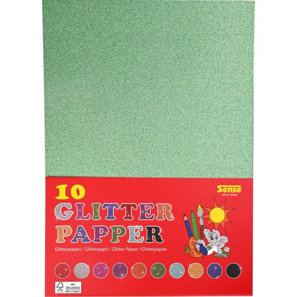 Glitterpapper FSC® A4 - 10 färger Glitterpapper FSC® A4 - 10 färger
